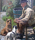 John Ley Pethybridge Painting: Sharing his lunch