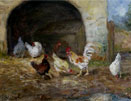 John.Falconar.Slater-Chickens by an arch