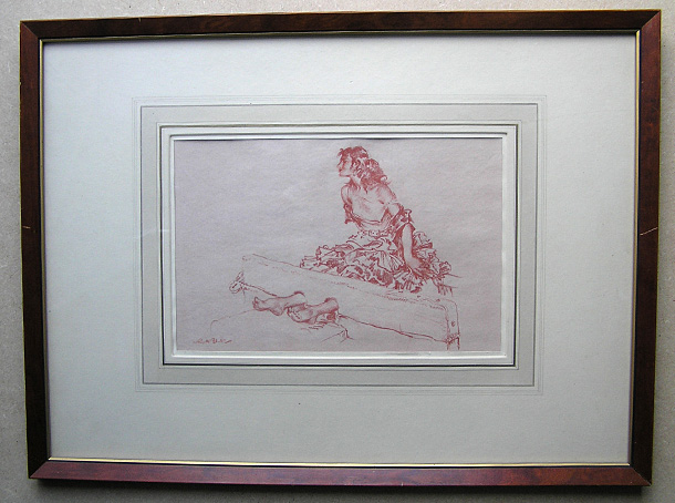 Russell Flint original drawing for sale - Anticipation