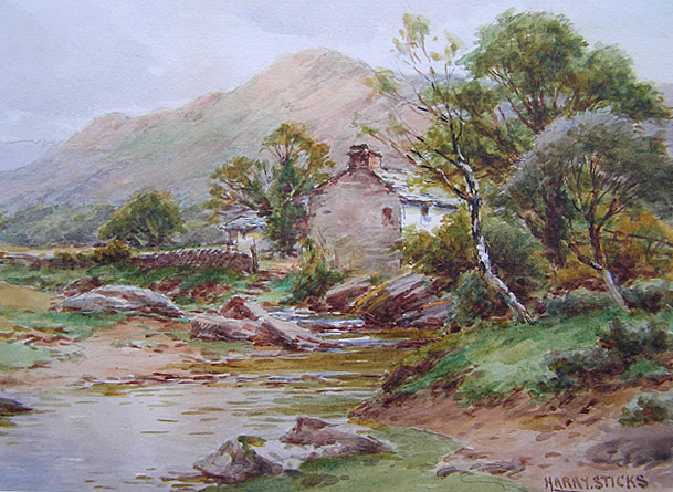 Harry Sticks painting: On the Duddon, Lake District