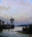 William Thornely painting: Rochester Harbour at Sunset