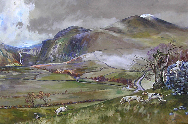 Michael Lyne painting: The Glencathra Hounds