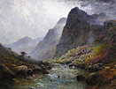 Alfred De Breanski Junior painting - The Crags of Ben Venue, Trossachs