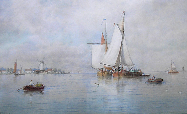 JF Walters painting: A Calm Sea