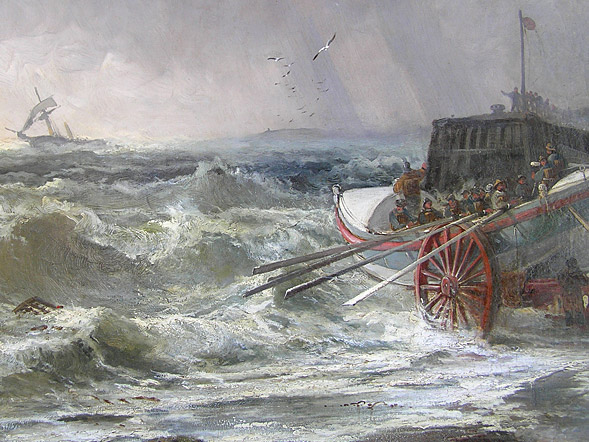 Robert Ernest Roe painting  Whitby Lifeboat