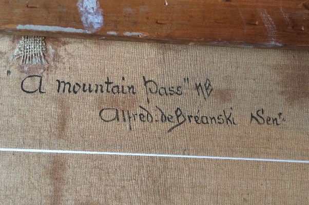 A Mountain Pass.A.F.Breanski.Sign.