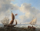 Shipping scene in rough Sea.J.W.Carmichael