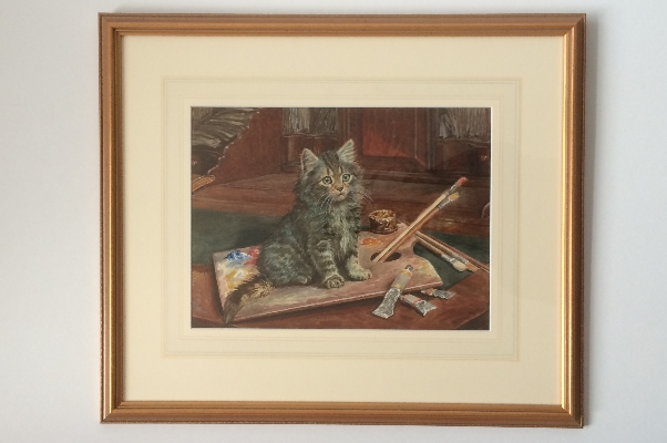 Cat in the paint. Frame. Wilson Hepple.