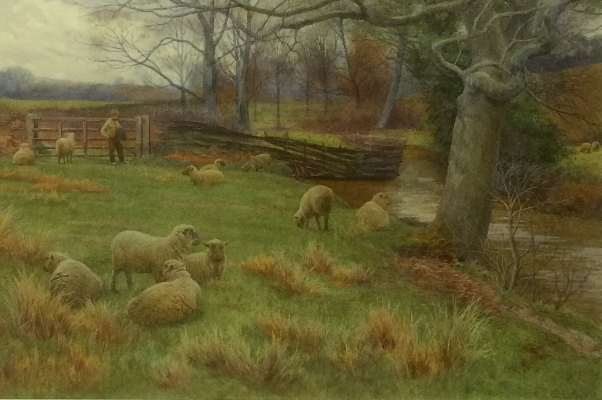 Farm Boy and his sheep.Charles Low