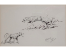 Michael Lyne, drawing for sale, Greyhounds