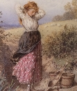 A Milkmaid at a Stream.M.B.Foster