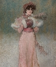 Young Beauty in Pink.G.H.Boughton