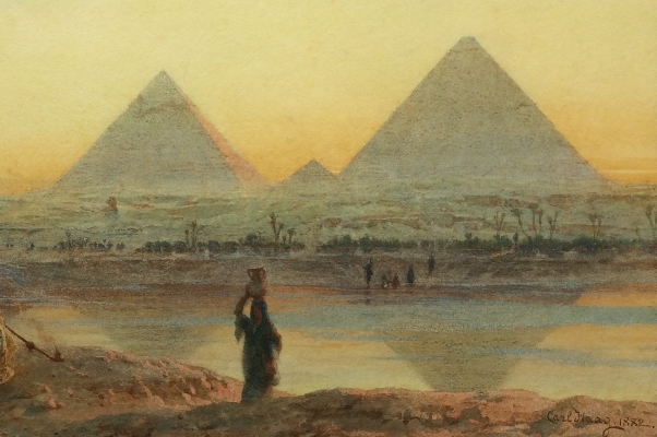 The Pyramids of Geezeh.Right.Carl Haag.