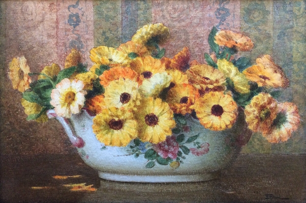 Bowl of Marigolds.E.Filliard.