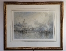 Steamboat and St.Paul's from the Thames.Frame.Frank Wasley.
