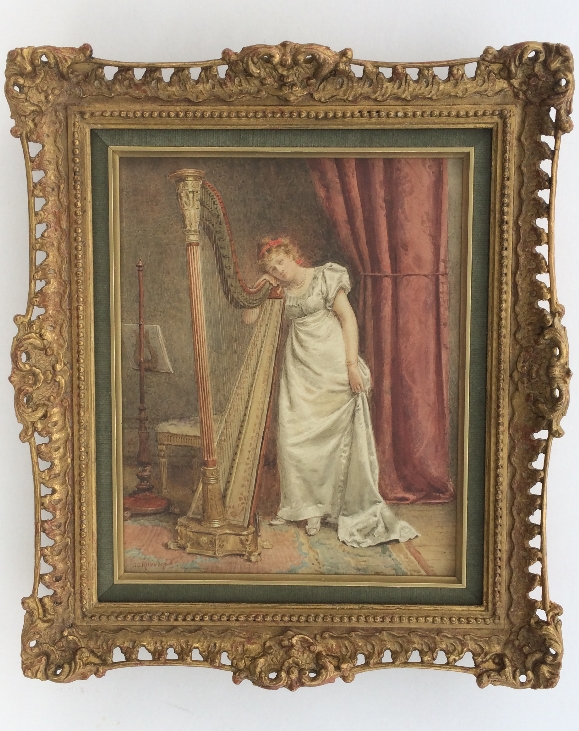 The Young Harpist.Frame.G.G.Kilburne.