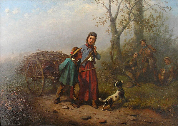 Ferdinand Marohn - Children Collecting Wood
