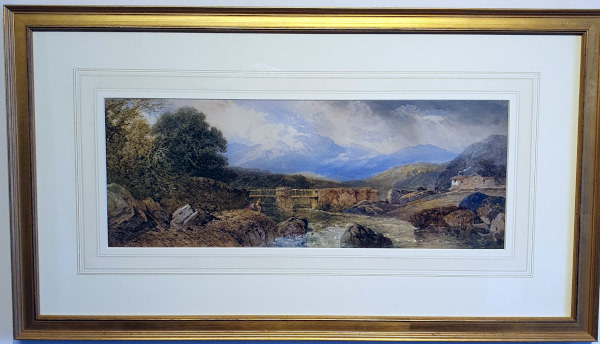 Thomas Miles Richardson watercolour : Fly fishing in the Highlands
