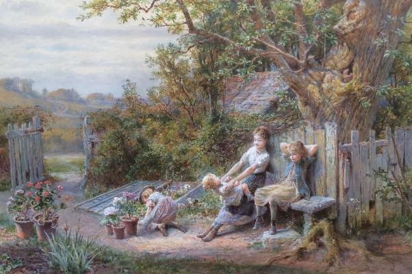 Family in the garden.W.F.Coleman