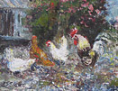 John.Falconar.Slater.Chickens in a Farmyard