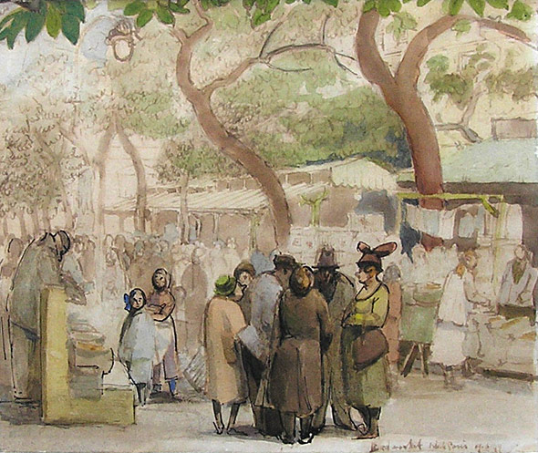 Edward Ardizzone original, The Bird Market, Paris