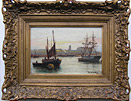 B B Hemy Painting: Off the Tyne, Collingwood Monument in the Distance