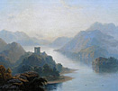 George Blackie Sticks painting: Castle on Loch, Scotland