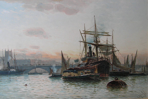 Robert Malcolm Lloyd painting, On the Thames, London