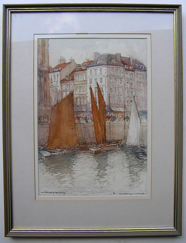 Victor Noble Rainbird painting: Le Grand Quai, Le Havre