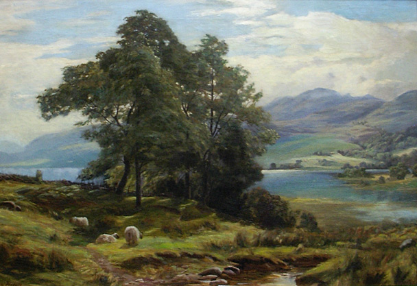 James Heron painting: On the Loch side