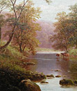 William Mellor oil painting: on a Yorkshire river