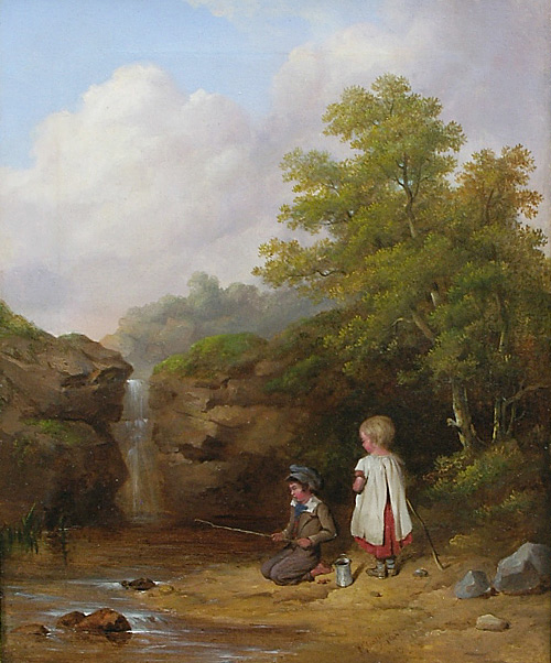 isaac henzell painting: by the brook