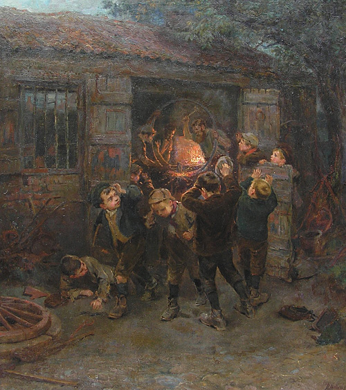 Ralph Hedley painting - the Forge