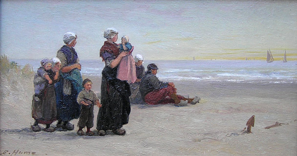 Edith Hume Painting: Fisherfolk I