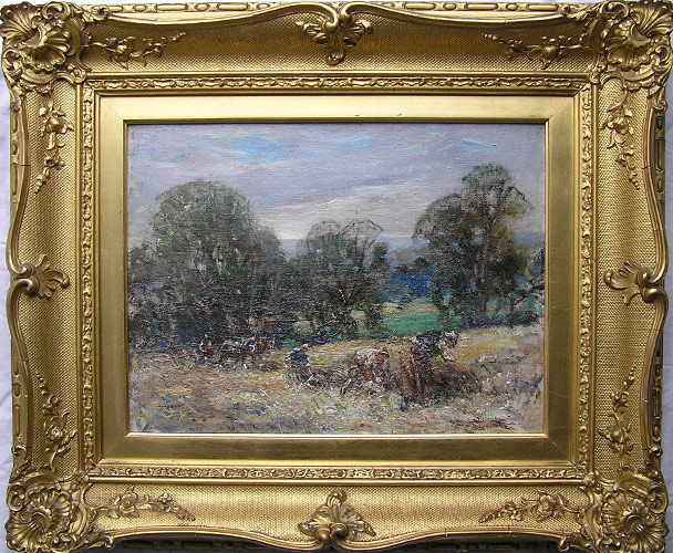 George Smith painting: Harvesting horses