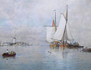 JF Walters painting: A Calm Sea
