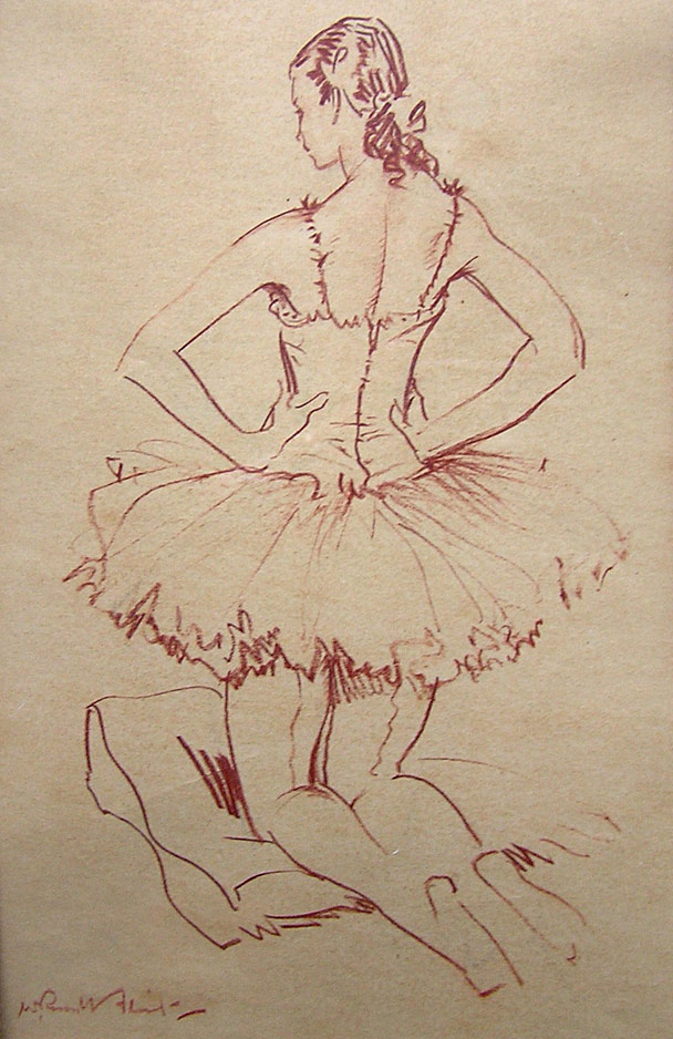 William Russell Flint drawing: The Ballerina