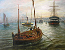 BB Hemy painting: Ships on Tyne