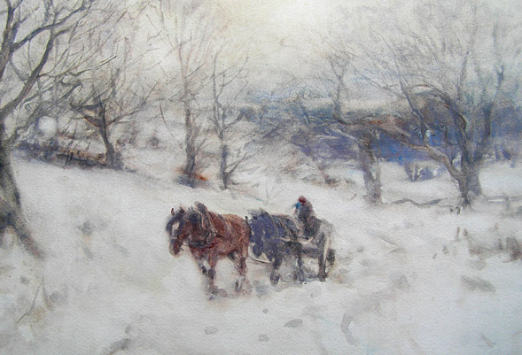 David T Robertson painting Winter