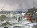 Robert Ernest Roe painting  Whitby Lifeboat