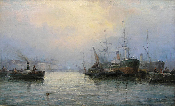 William Thornley Misty morning on Thames