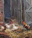 John Falconder Slater - Hens by Barn Door