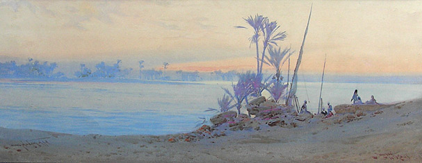Augustus Lamplough, Sunset Nr Kous on the Nile