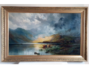 Alfred de Breanski Jnr oil painting for sale, The passing storm - a Highland loch
