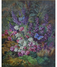Albert_Durer_Lucas_oil_painting_for_sale - Blue Butterflies and Grasshopper amidst wild flowers