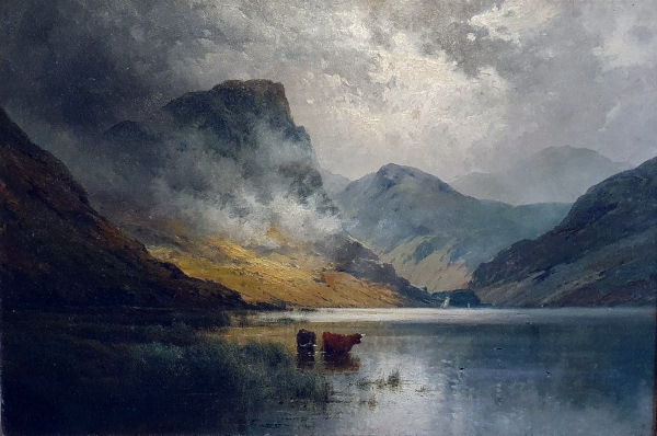 Alfred.de.Breanski.Junior.oil.painting.for.sale - A passing storm in the Highlands
