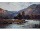 Alfred de Breanski Senior oil painting for sale: A bend on the river Dee