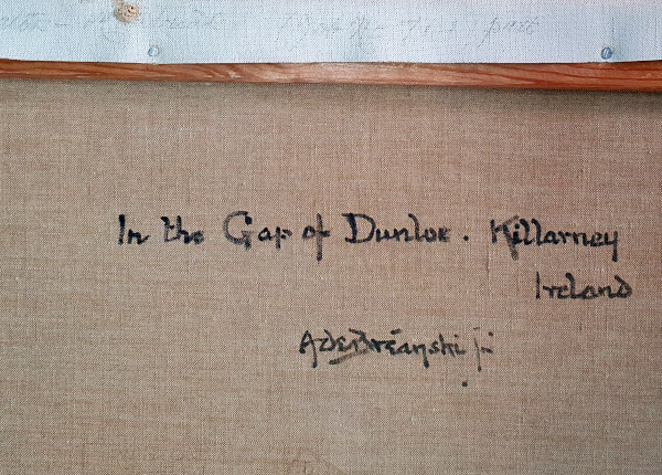 Alfred Fontville de Breanski inscription and signature verso