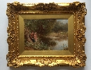 Boy and Girl Fishing in River.Frame.Henry.LeJeune.