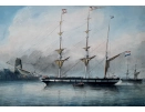 Chistiaan Cornelius Kannemans, watercolour, the barque Graaf Dirk III
